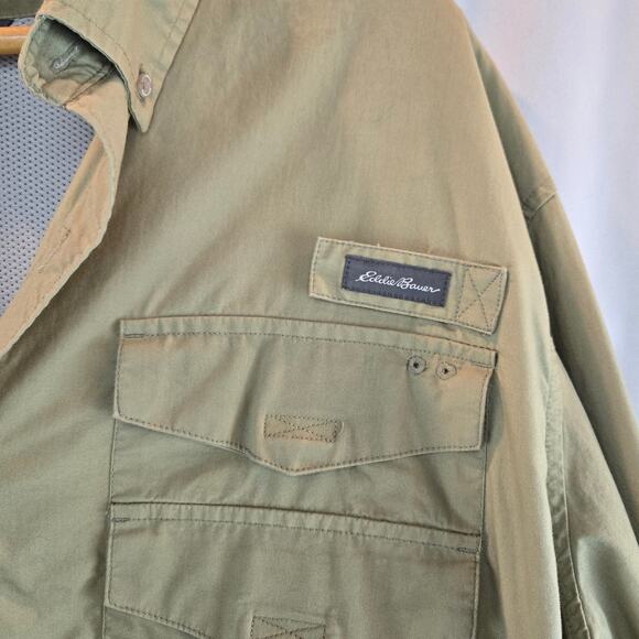 Columbia Long Sleeve Button Down Outdoor Hiking Ventilated Shirt Mens 2XL Khaki - Picture 2 of 6